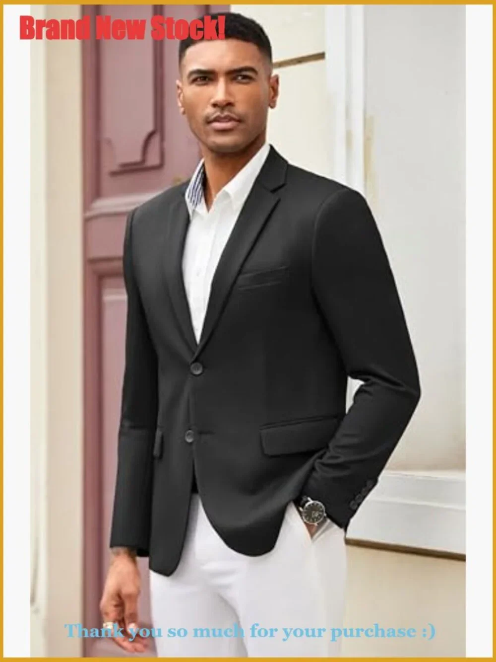 Lightweight Knit Sport Coat Slim Fit Blazer Two Button Casual